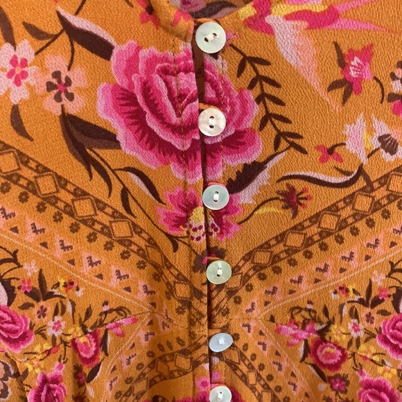 Spell & the Gypsy babushka boho mini dress amber S preowned - Picture 10 of 15